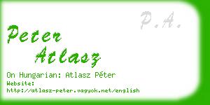 peter atlasz business card